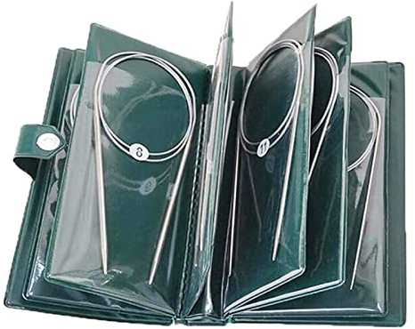 PALUDO Agujas de Tejer Circulares de Acero Inoxidable Set 40 cm, 11 Piezas Agujas Circulares Intercambiables Cortas Suéter Aguja Circular en Diferentes Tamaños 1.5 mm Hasta 5.0 mm