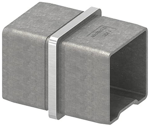 STEINBACHER© | Raccord en acier inoxydable pour tube 40x40x2mm, à emboîter, V2A