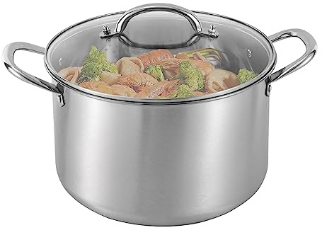 CheriMuMu Stainless Steel Stock Pot, 3.17 Quart Pot-Stockpots Stock Cooking Pot Cookware Multipurpose Stewpot with Glass Lid for Families, Apartments, Hotels, Homestays, and More
