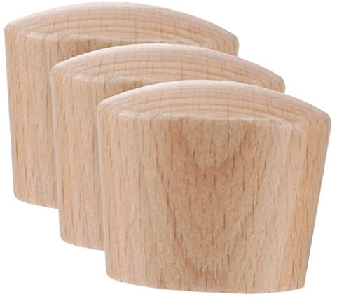BRIGHTFUFU Wooden Lid Knobs Pot Lid Handles Universal Beech Wood Heat Resistant for Cooking Pots M6 Light Color 3pcs
