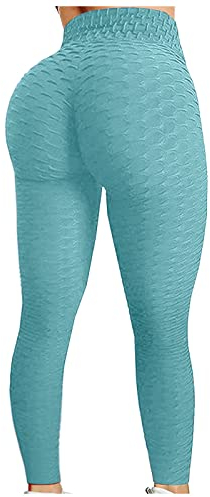 Generisch Nahtlose Leggings für Damen, Übergröße, Stretch, Yogahose, einfarbig, Bauchkontrolle, hohe Taille, Leggings für Workout, Fitness, Laufhose, himmelblau, XXX-Large