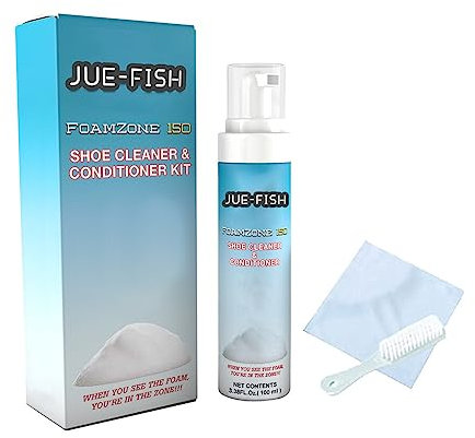 dijiusidy Jue-Fish White Shoes Cleaning Remove Yellow Edge Non-washing Brightener Stain Remover Whiten Clean Tool Leather Shoe, 100ml set