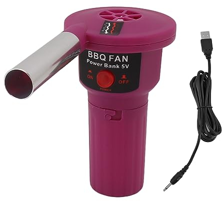 Soplador De Fuego 5V Portátil De Mano Eléctrico Barbacoa Ventilador De Cocina Soplador Con Cable USB Mini Soplador De Carbón Recargable Para Acampar Al Aire Libre Senderismo Cocinar Picnic Barbacoa