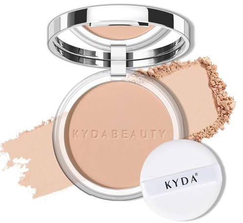 KYDA Mineral Powder SPF 35, 4-in-1 Pressed Mineral Powder, Matte Setting Powder with Concealer and Foundation, Lightweight Flawless Coverage, Skin Care Formula, Medium
