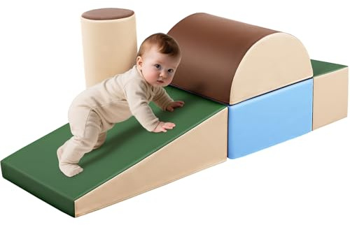 Wilwolfer Blocchi da costruzione in schiuma per bambini arrampicata su roccia: 5 mattoncini da costruzione giganti – mattoncini morbidi per interni Baby Montessori grandi giocattoli da arrampicata
