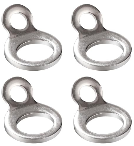 Lyeteung 4 Pezzi Anello di Ancoraggio, Multiuso Pesante Legare Anelli di Fissaggio, per Auto, Camion, Magazzino, Rimorchio, Camper, Barche, Argento