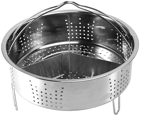 Dropfree 3Pcs/Set Pressure Cooker Accessories Stainless Steel Steam Basket with Egg Steamer Rack, Divider for Kitchen Cooking
