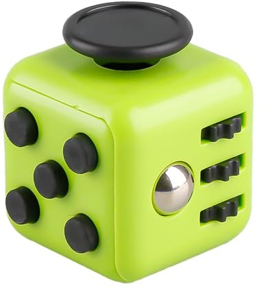 Hopzab Fidget Cube for Stress Relief, Anti-Anxiety Multi-Functional Toy with 6 Sides, Click Ball, Sensory Stress Reliever for Kids & Adults, Perfect for ADHD, Autism, Office,Classroom Use(Green)
