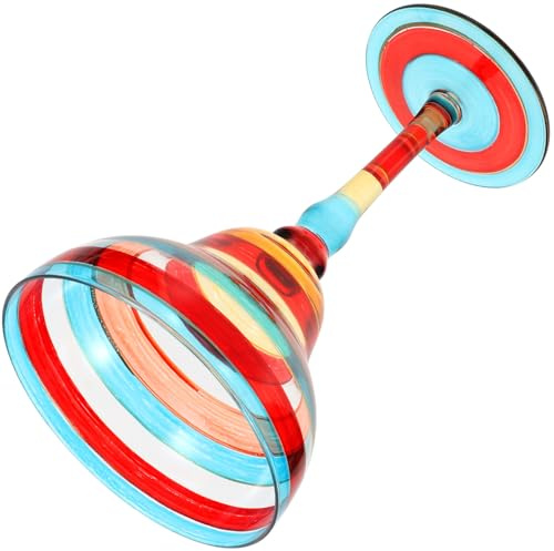Genérico Copa Margarita Pintada a Mano de Vidrio Transparente Diseño Rojo de Rayas Copa de Cóctel Decorativa para Margaritas Cristal Artístico para Fiestas Hogar y Eventos 1 Unidad