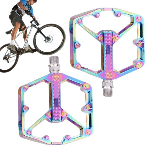 Pedali per mountain bike e | Cuscinetto scorrevole in alluminio DU per bicicletta | Pedali da corsa di grandi dimensioni – per escursioni all'aria aperta, ciclismo, fitness per donne e