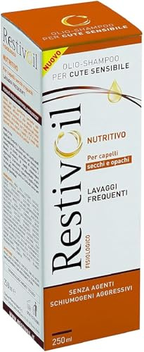 RestivOil Shampoo Fisiologico Nutriente per Capelli, Olio Fisiologico con Azione Idratante Protettiva e Riparatrice, per Capelli Secchi e Opachi, 250 ml