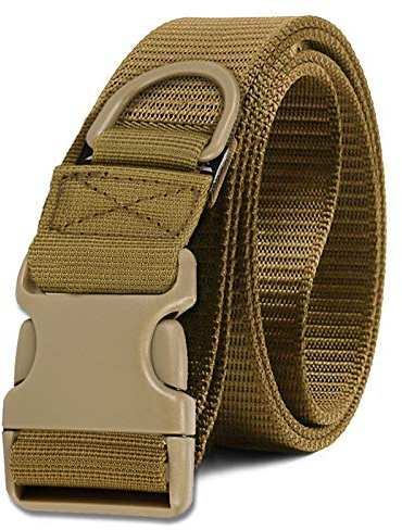 Selighting Taktischer Gürtel Militärisch Nylon Gurtband Molle Verstellbar Gurt mit Schnellverschluss (Braun)