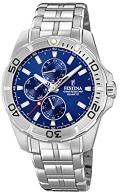 Festina Herren Multi Zifferblatt Quarz Uhr mit Edelstahl Armband F20445/2
