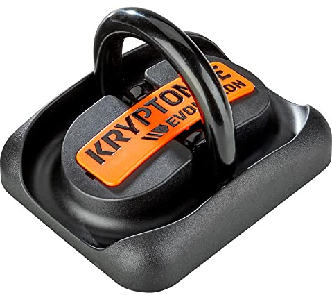 Kryptonite Evolution Ground Anchor, High Security Anti Theft Floor or Wall Anchor for Motorcycle Bike E-Bikes, Heavy-Duty Hardened Steel Swing Shackle,Black