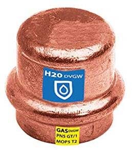 Frabo Gas - Wasser Kombifitting Pressfitting V Kontur Verschlusskappe 15 mm