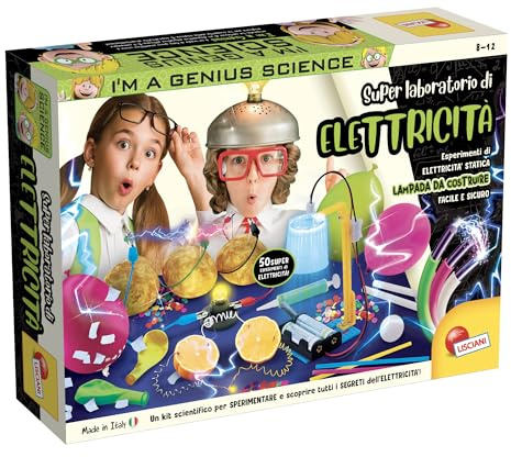 Liscianigiochi I'm a Genius Scienza in Casa Elettricita, Kit Lampadina, Cannucce, Tubo di Plastica, Palloncini, Multicolore, 97524