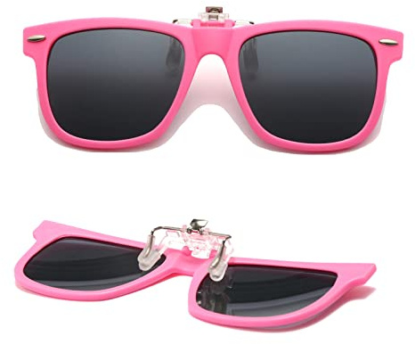 Long Keeper Clip Gafas de Sol Niños Polarizadas Lentes UV400, Clip para Gafas para Sol, Flip Up Lentes de Sol para Niños Chica Chico Antireflejos