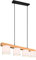 lightling Cameron Pendelleuchte, 4-flammige Hängeleuchte in Kombination aus weißen Stoffschirmen und Korpus aus Holz, exkl. 4 x E14 max. 28 Watt, höhenverstellbar bis 150 cm, Breite: 75 cm