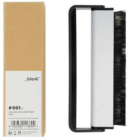 _blank #001si | Spazzola per Dischi in Vinile | Fibra di Carbonio | Antistatico | Argento