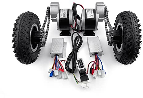 Lätt att bära 200 kg dubbeldriven elektrisk vagn konverteringssats 8 tums hjulset för gör-det-själv elektrisk skottkärra vagnskapacitet 400 kg (36V250W Max 9kph)