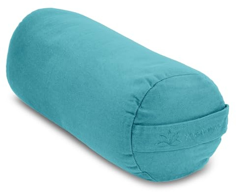 Yoga-Mad Yoga Bolster, Eco Friendly Buckwheat Bolster, 61cm x 23cm, Removable Washable Cover, Ideal for Yoga, Meditation and General Support