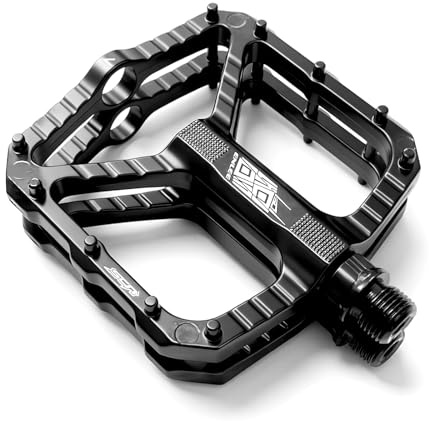 Pedali MTB Alluminio CNC – Asse Cr-Mo – Sistema Ibrido 1 Cuscinetto Sigillato + 1 Boccola DU – Filettatura 9/16 per MTB, BMX e Bici da Corsa