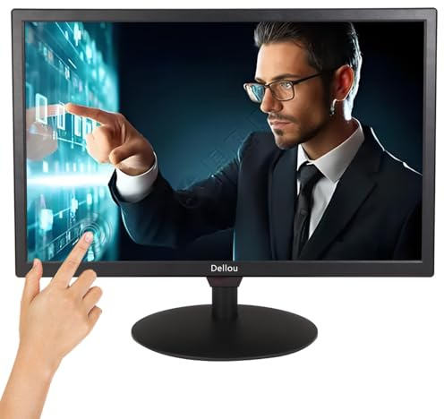 Fenvy Pantalla táctil de 20 Pulgadas Monitor de cámara de Seguridad CCTV Pantalla de vigilancia LCD Interfaz Multifuncional HDMI AV BNC VGA Entrada USB Full HD 1600x900 Monitor de computadora