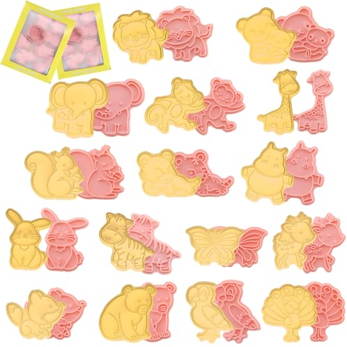 alwaiiz 16 Pièces Emporte Piece Animaux, Moule Biscuit Plastique, 3D Moule à Biscuit, Convient pour la Confection de Biscuits et la Décoration de Gâteaux