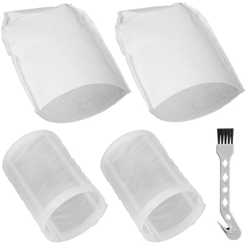 Alrens 2 Vorfilter + 2 Filter für Makita CL100/106/180 DCL180 Staubsaugerzubehör, Vorfilterteil 451208-3, Filterteil 443060-3, Haushalts Akku Staubsauger Staubbeutel mit Reinigungsbürste