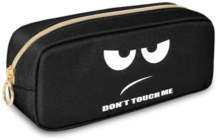 FINPAC Federmäppchen Mäppchen - Große Kapazität Federtasche Stiftetasche Schlamperbox Bleistiftbeutel Schulmäppchen für Schule Büro, Don't Touch Schwarz