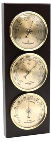 Barometer,Barometer Indoor,Barometer Thermometer Hygrometer,3 in 1 Analog Weather Station,Barometers for The Home Wall,Combined Weather Barometer,for Home,Fishing Boat,Office Wall Decor