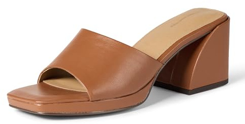 Amazon Essentials Platform Mule Sandals Donna, Ecopelle Marrone Chiaro, 37.5 EU
