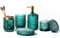 EMPO 6-teiliges Badezimmer-Zubehör-Set aus klarem Glas (Lotion-Seifenspender, Seifenschale, Zahnbürstenhalter, Becher, Wattestäbchen-Glas), Moderne Dekoration, Kristall-Vintage-Geschenk (Ozeanente)
