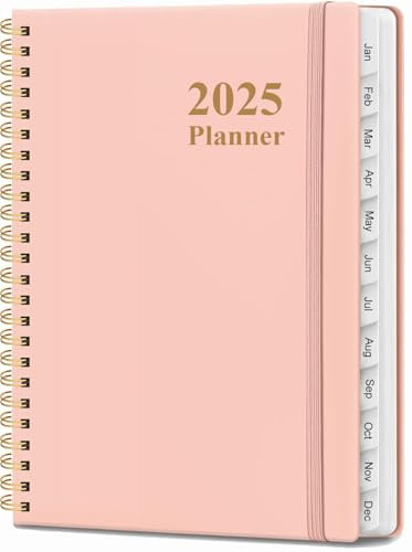 2026-2027 Planner - Weekly and Monthly Calendar Planner from Jul 2026 - Jun 2027, Planner 2026-2027 Spiral Bound with 12 Monthly Tabs, Inner Pocket, Perfect for School Office Supplies, 6.4 x 8.5, Pink