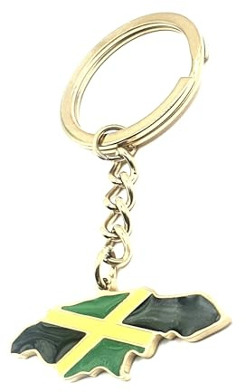 SNS Komponenter Jamaica Jamaica Karibien Guld landsflagga landsflagga metall emalj nyckelring, flerfärgad, en storlek