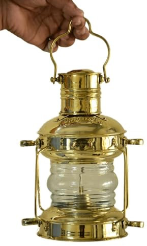 Bruciatore Lanterna 30,5 cm Leeds Burton Nautico Marittimo Nave Bruciatore Lampada Bruciatore Lanterna Stile Antico Ottone Finitura Antico Vintage Decorativo Da Collezione Home Decor