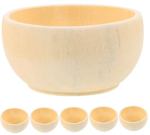 Warmhm 5pezzi Ciotole in Legno Artigianali Non Finite Ciotole in Legno Grezzo Non Verniciato in Per Fai Da Te e Ragazzo Ragazza
