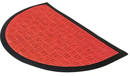 Comart - Zerbino Asciugapassi Kelly - 40x60 cm - Tappeto Sintetico Fuori Porta - Assorbente e Antipioggia - Fondo Antiscivolo in Gomma - per Ingresso Esterno o Interno - Mezzaluna - Prugna