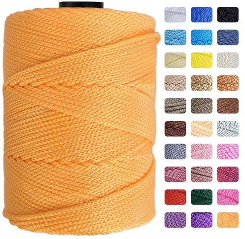Maxee garn 4 mm x 200 m premium polyester makrame rep polypropylen garn för hantverk heminredning platsplatta axelväska handväska runner nappkedja 31 färg
