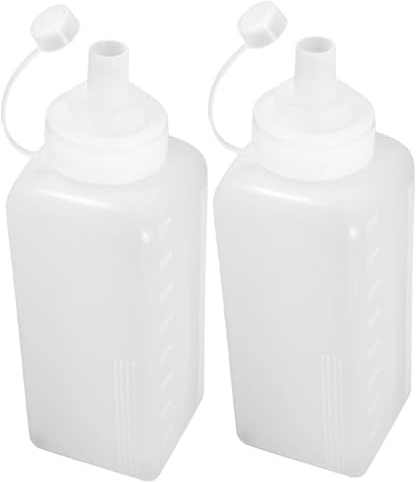 TOBBOMEY 2 Piezas Botellas Exprimibles para Condimentos Tapa Antidesbordes Dispensador de Salsa Transparente para Cocina Barbacoa y Picnic
