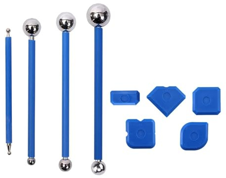 Lot de 9 outils de lissage de joint en silicone et extracteur de sphère en métal efficace pour joints et joints de calfeutrage