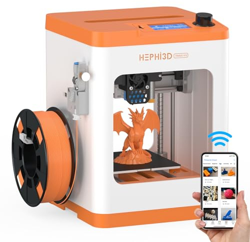 TINA2S 3D Printer, HEPHI3D 3D Printers for Beginners, WiFi Cloud Printing Mini 3D Printer Fully Assembly, Auto Leveling 3D Printers for Kids Silent Print, Open Source DIY 3D Printer for Home, School