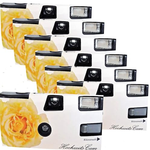 Lot de 7 appareils Photo jetables Édition Rose de Mariage Jaune Bundle 3+4=7