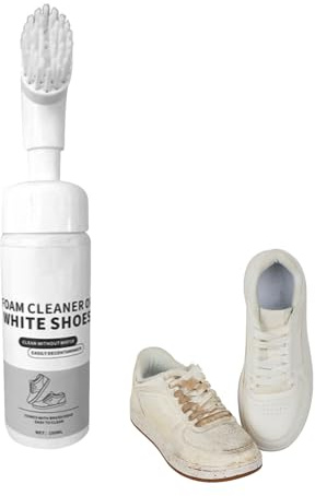 White Shoe Cleaner | 150ml Cleaning Foam Eraser Built-In Brush | Shoe Cleaning,for Fabric Interior Bathroom Shower Machine Furniture Couch Laundry Kitchen