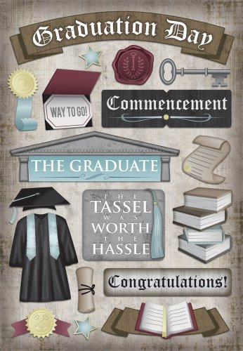 Karen Foster Design Acid and Lignin Free Scrapbooking Sticker Sheet, Commencement