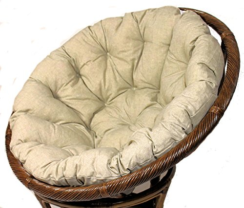 Rattani - Polster für Papasansessel, Auflage, Ersatzpolster Papasan D 110 cm, Stoff Loneta Soft Gray, Made in EU