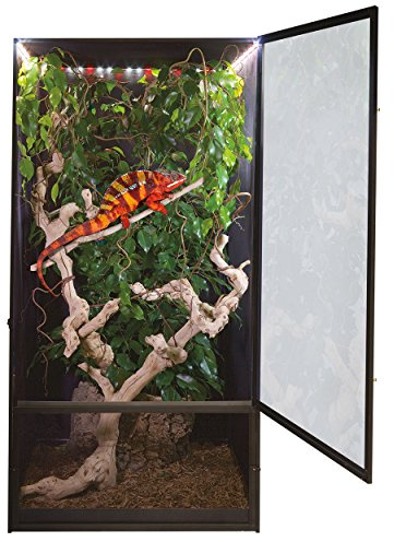 Zoo Med Reptibreeze Kit Led Deluxe - Terrario gabbia con led integrati, per rettili iguane e anfibi, pulizia facile, dimensioni 61x61x122 cm