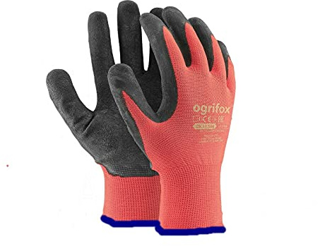 24 PAIRS NEW LATEX COATED WORK GLOVES SAFETY DURABLE GARDEN GRIP BUILDERS (M - 8)