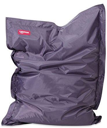 Roomox Kingsize sittsäck original – king size sittsäck för inomhus och utomhus tyg 180 x 140 x 30 cm, gigantisk sittsäck golvkudde av vattentät polyester, mörklila – lila