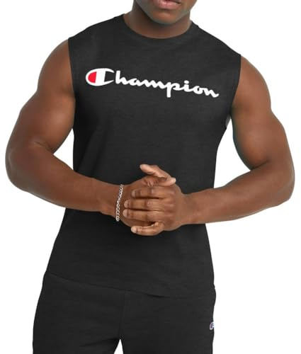 Champion Herren Graphic Jersey Muscle Hemd, schwarz, Groß